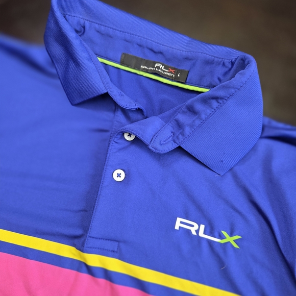 RLX Ralph Lauren Other - RLX Ralph Lauren Mens Polo Shirt Blue Royal Troon 145th Open Golf Colorblock L